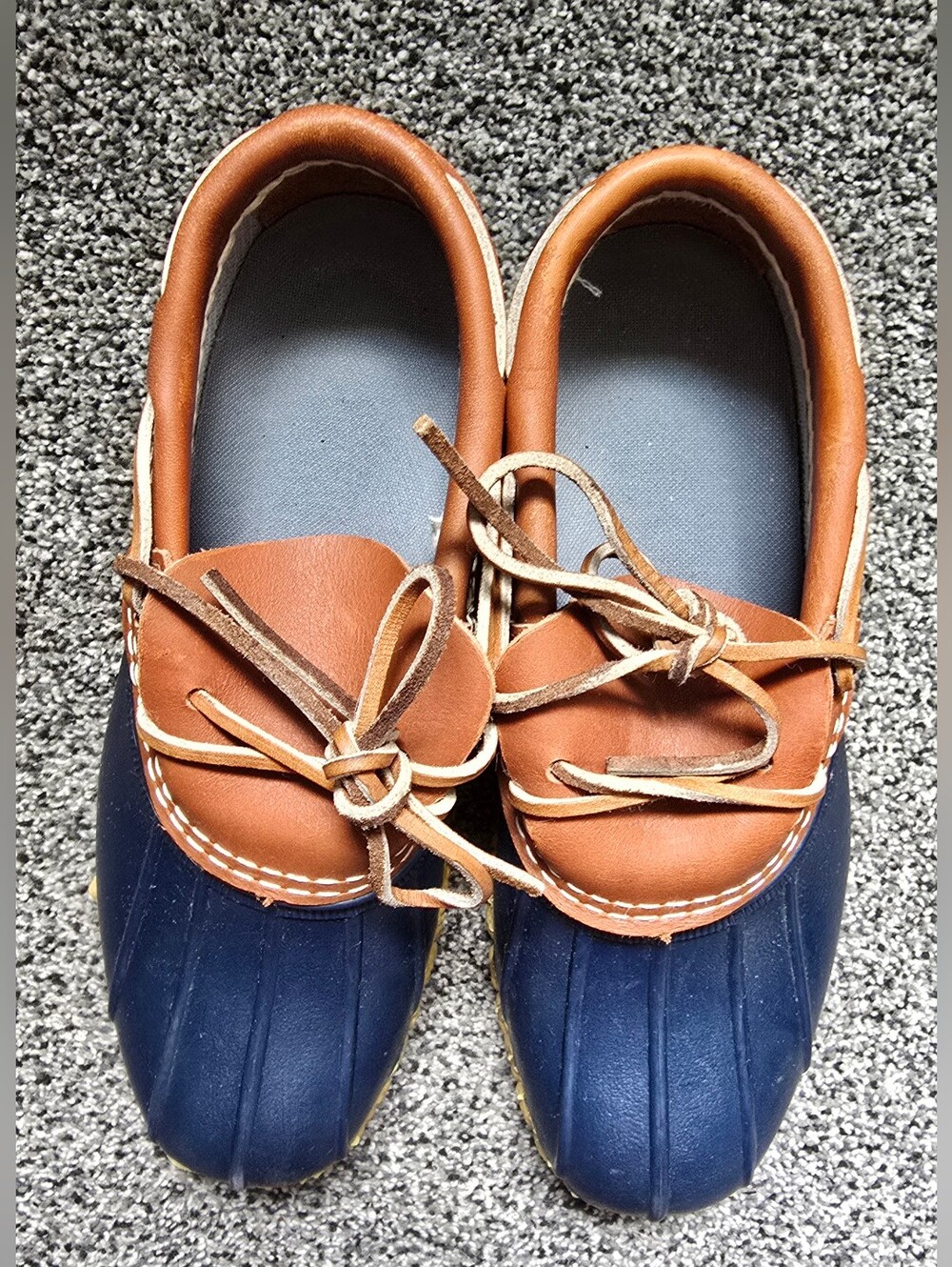 L.L. Bean Bean Boots Rubber Mocs Navy Blue Mens Size 7 Or Womens 9 - Picture 10 of 11